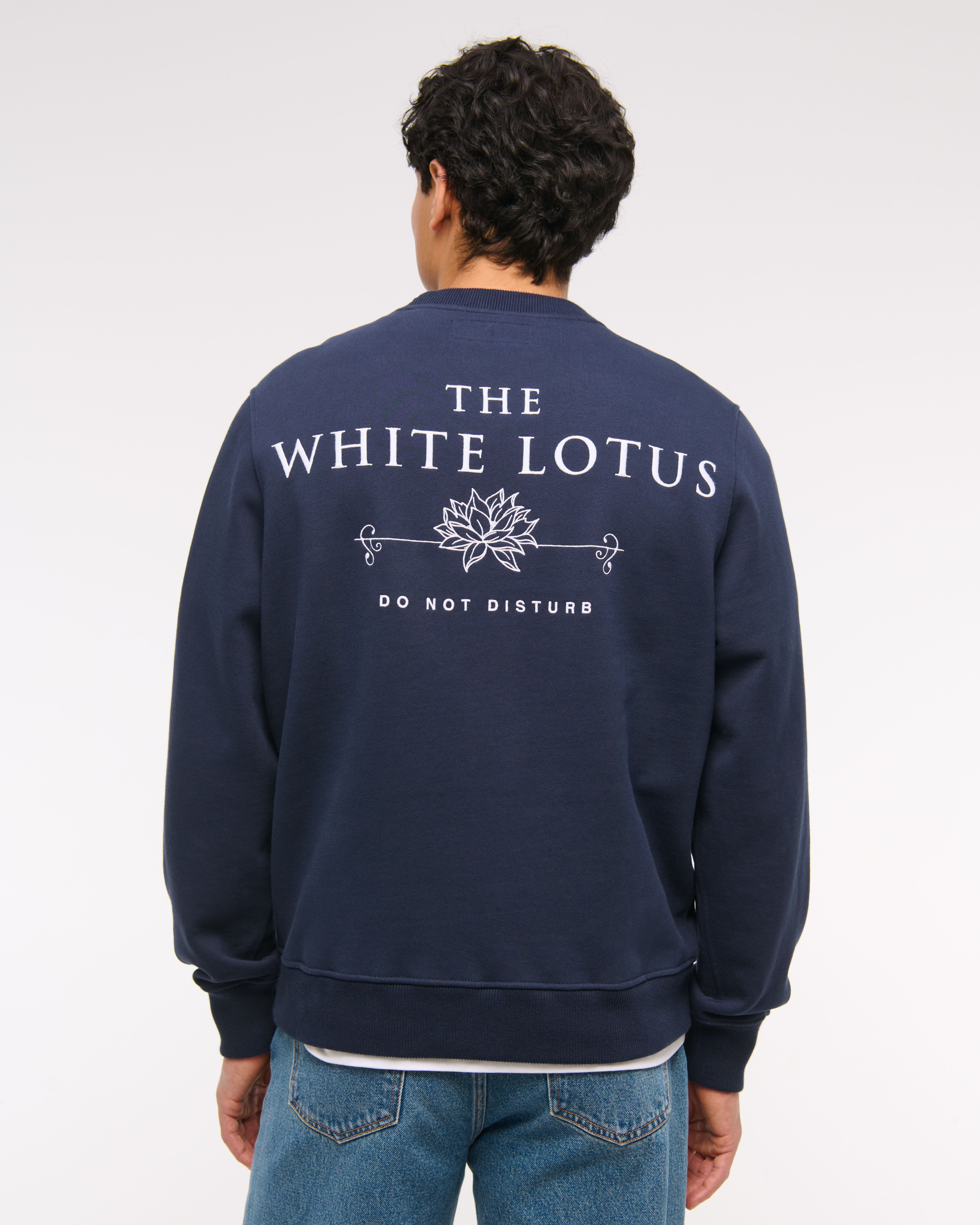 Abercrombie & Fitch The White Lotus Graphic Crew Sweatshirt In Blue