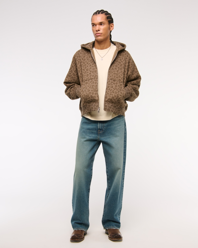 Cropped Essential Full-Zip Hoodie