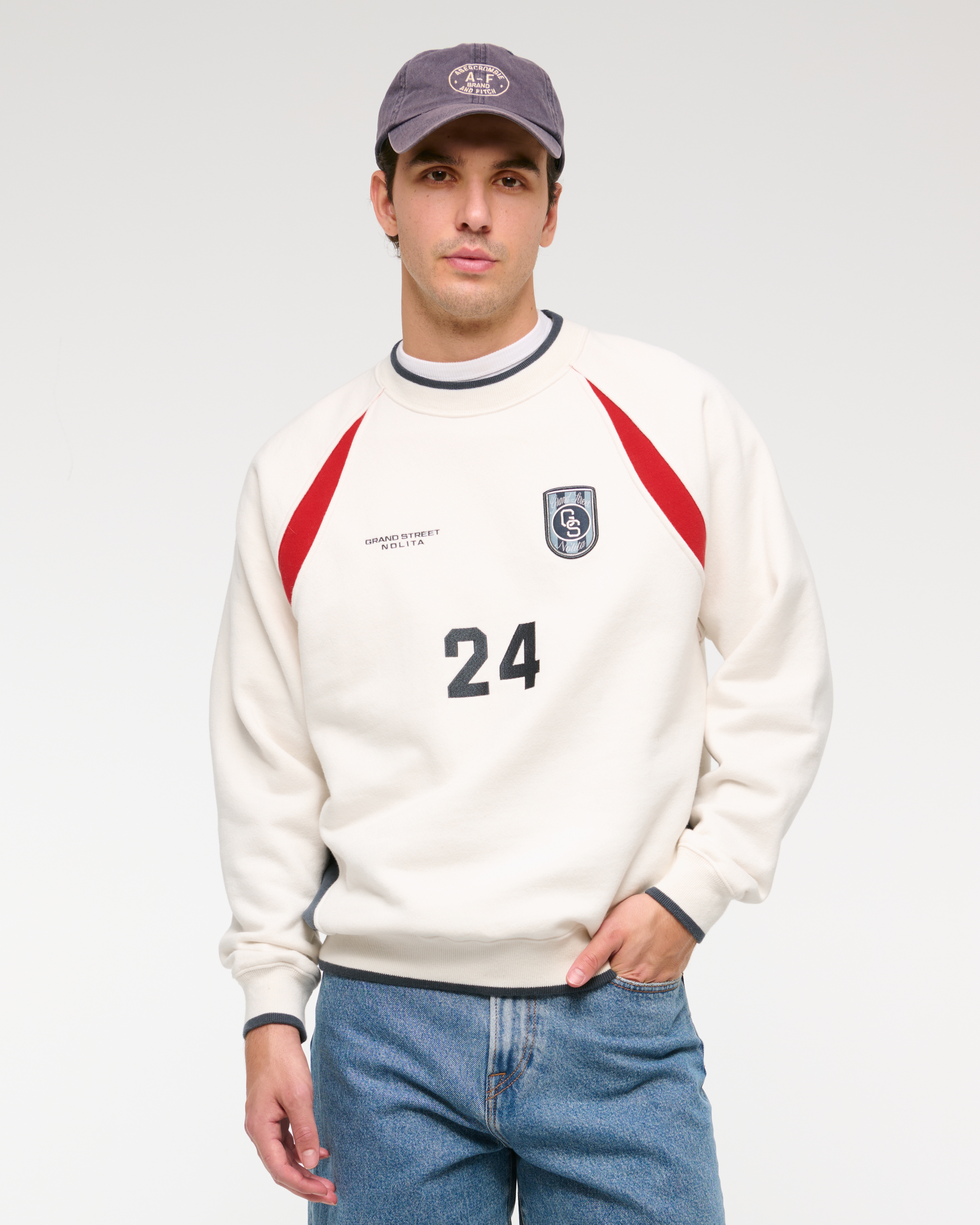 ★Abercrombie & Fitch★ エッセンシャル クルー スウェット メンズ エッセンシャル クルーネックスウェットシャツ | メンズ