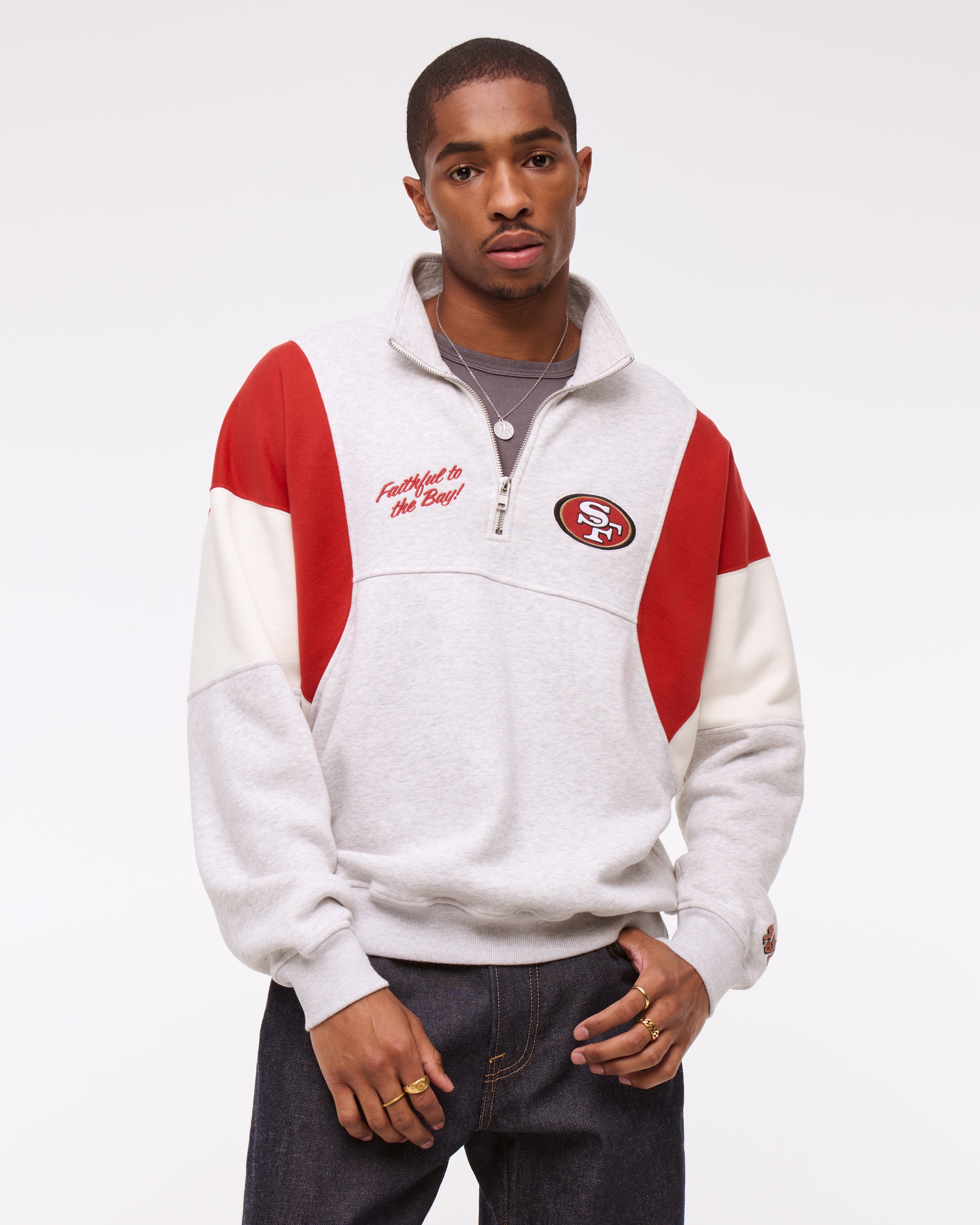 Abercrombie & Fitch San Francisco 49ers Half-zip Sweatshirt