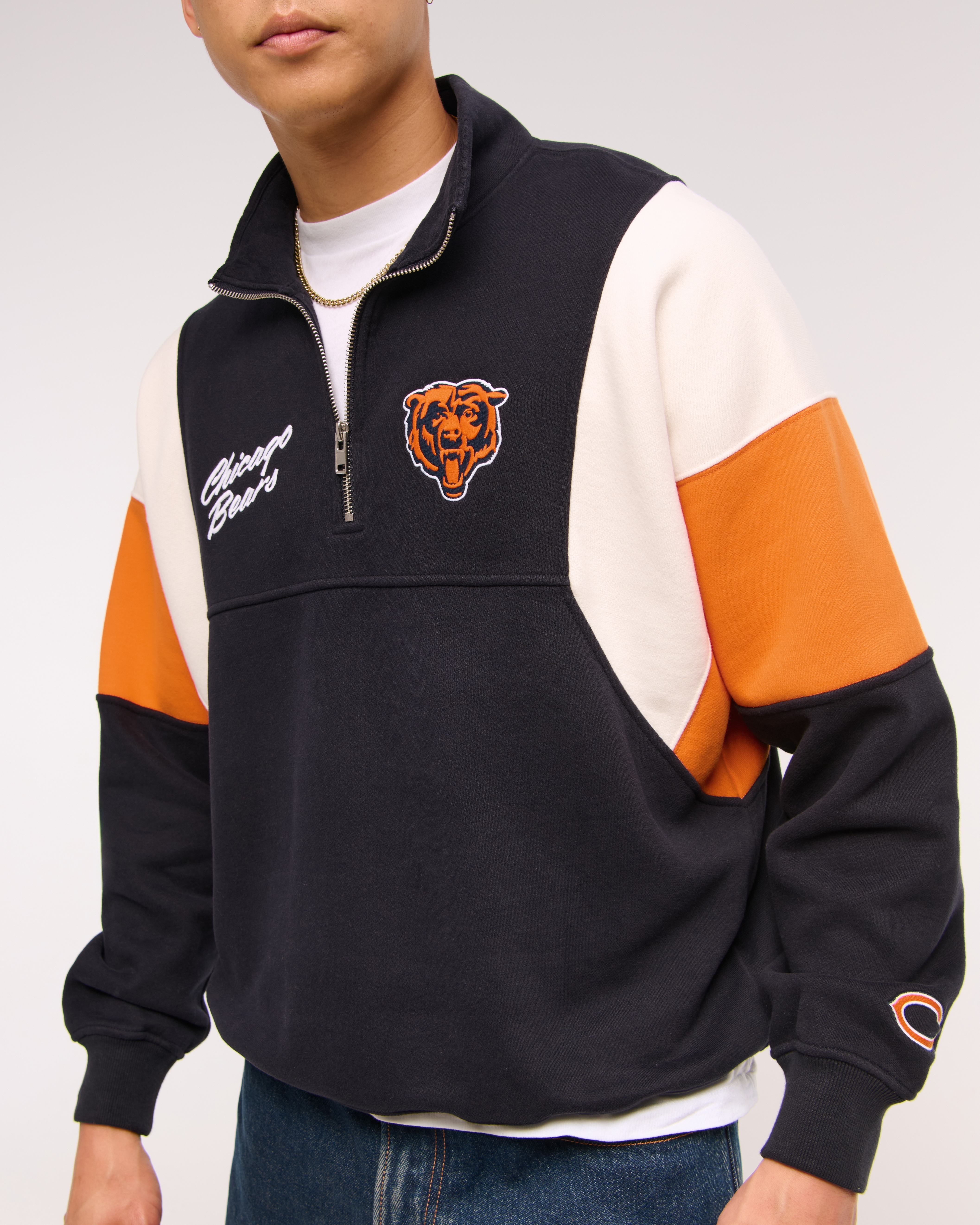 CHICAGO BEARS ブルゾン Vintage Chicago Bears Jacket Adult Size Large Blue Long