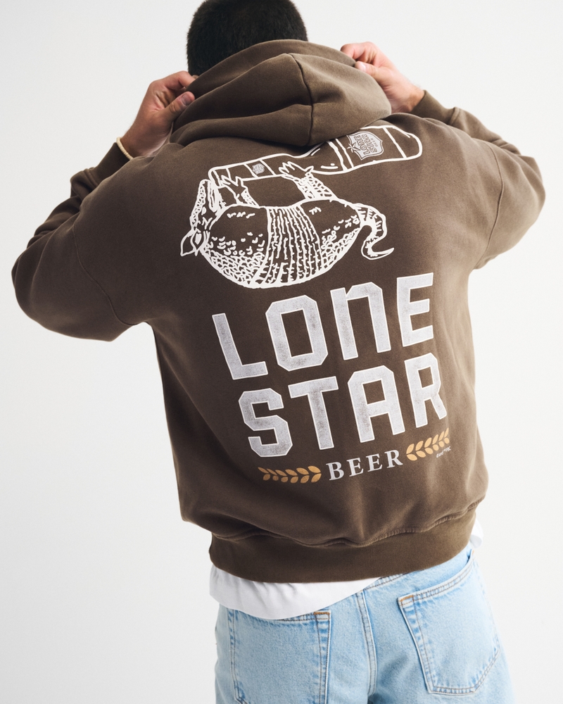 Lone Star Beer Graphic Popover Hoodie