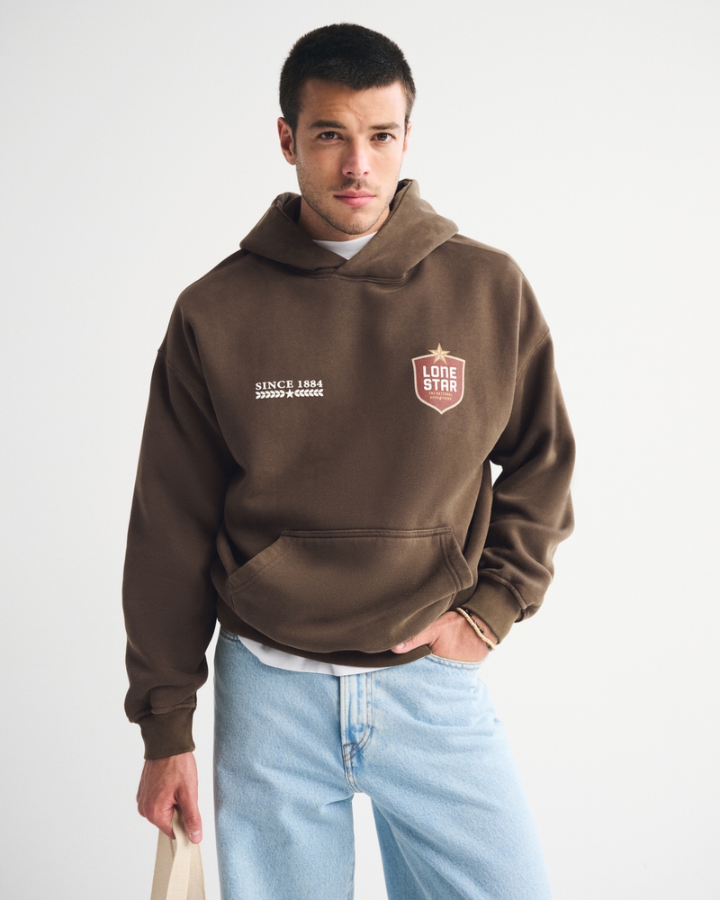 Lone Star Beer Graphic Popover Hoodie