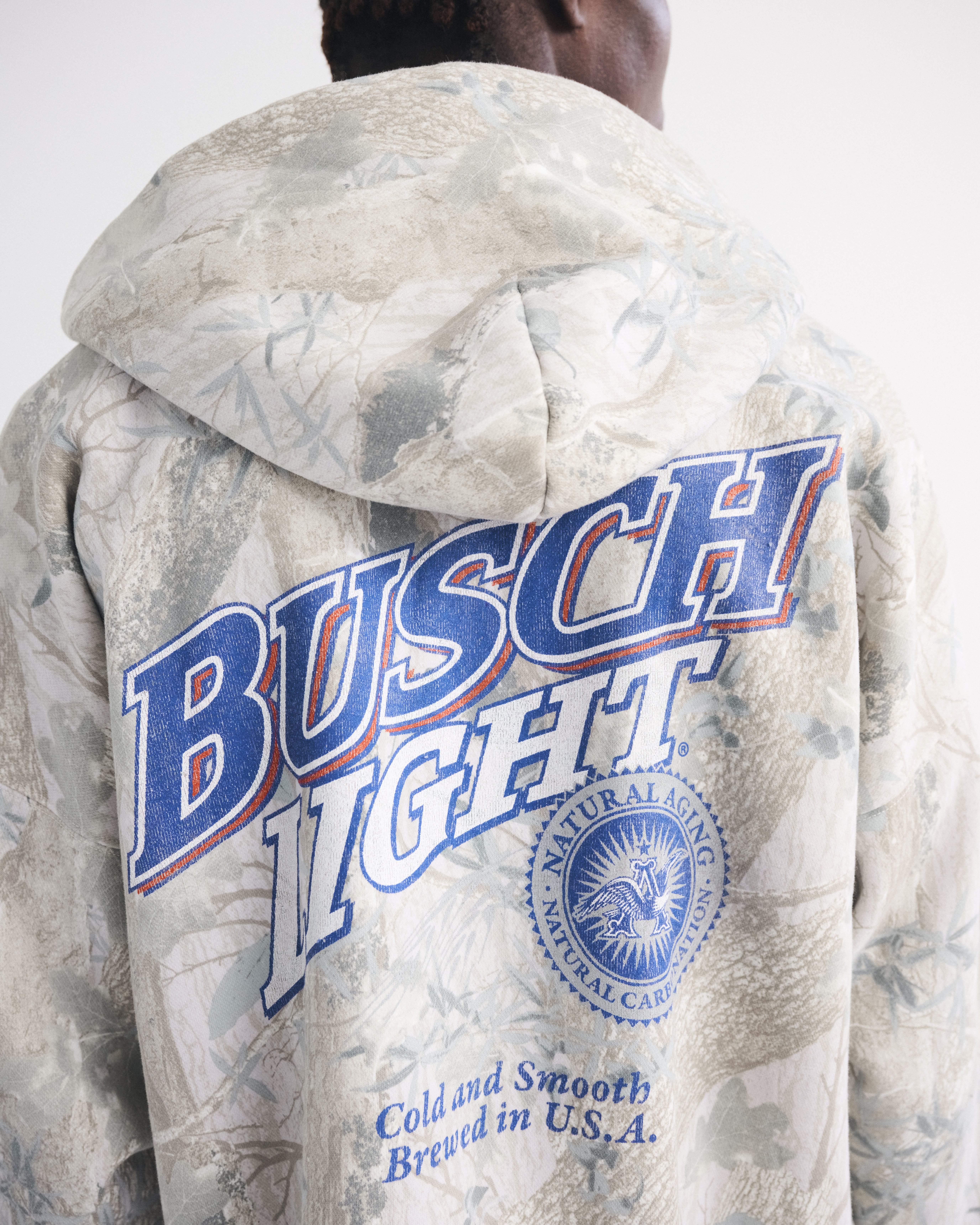 Abercrombie & Fitch Busch Light Full-zip Hoodie In White