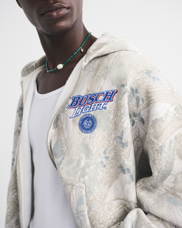 Busch Light Cropped Full-Zip Hoodie