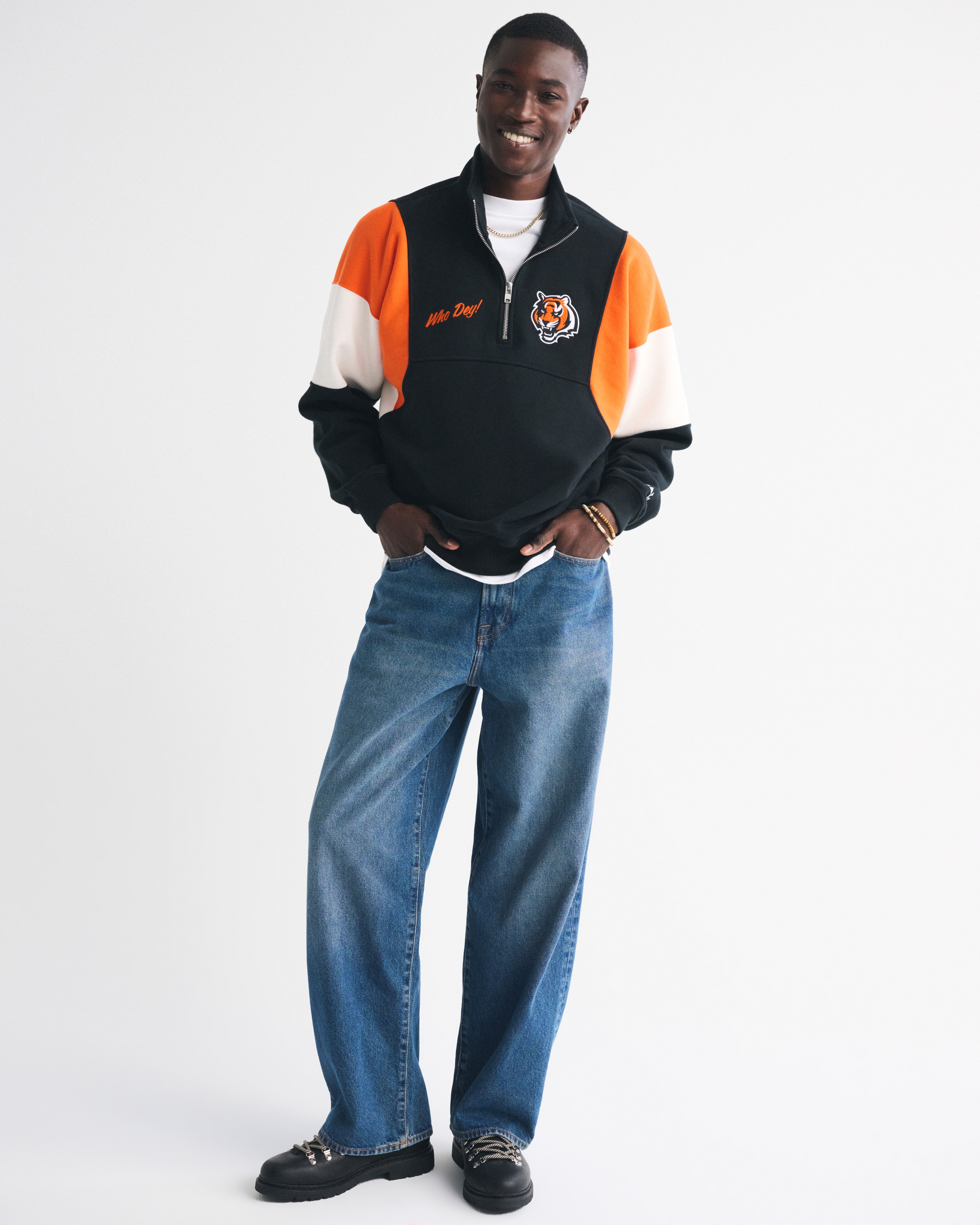 Men's Cincinnati Bengals Half-Zip Sweatshirt | Men's Tops