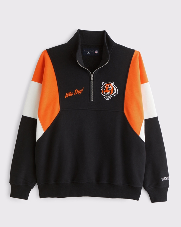 Cincinnati Bengals Half-Zip Sweatshirt, Black - Bengals view 1