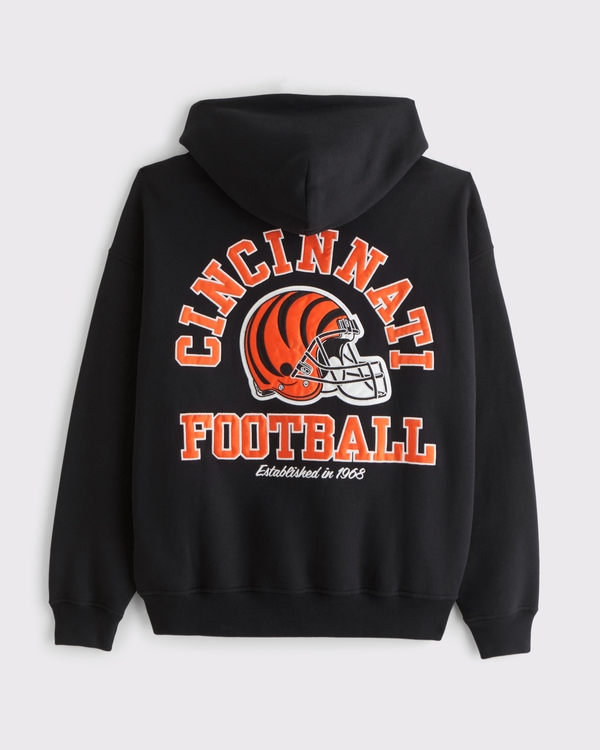 Cincinnati Bengals Graphic Popover Hoodie, Black-bengals view 1