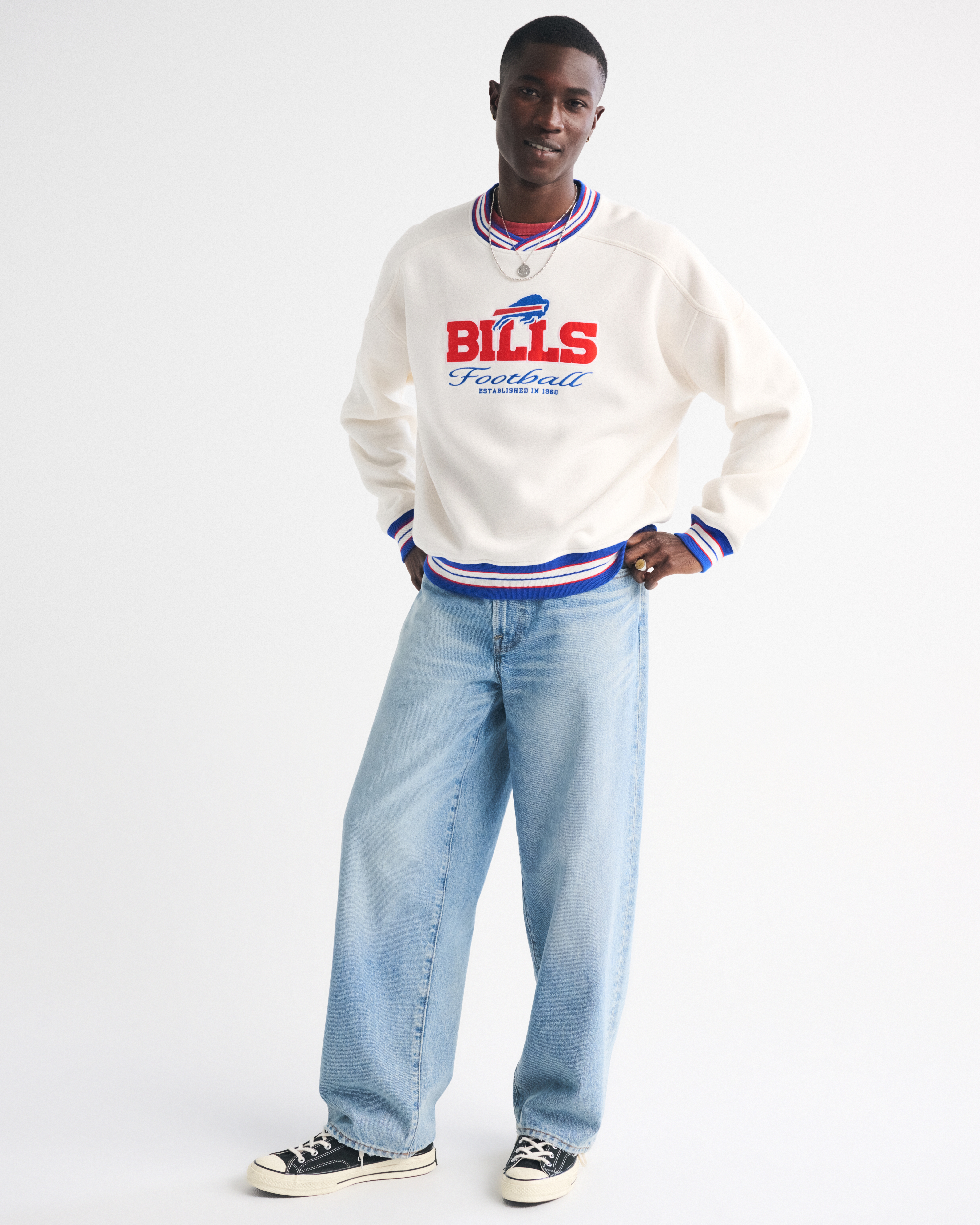 Мужские худи Abercrombie & Fitch Buffalo Bills Graphic Crew Sweatshirt — фото 3