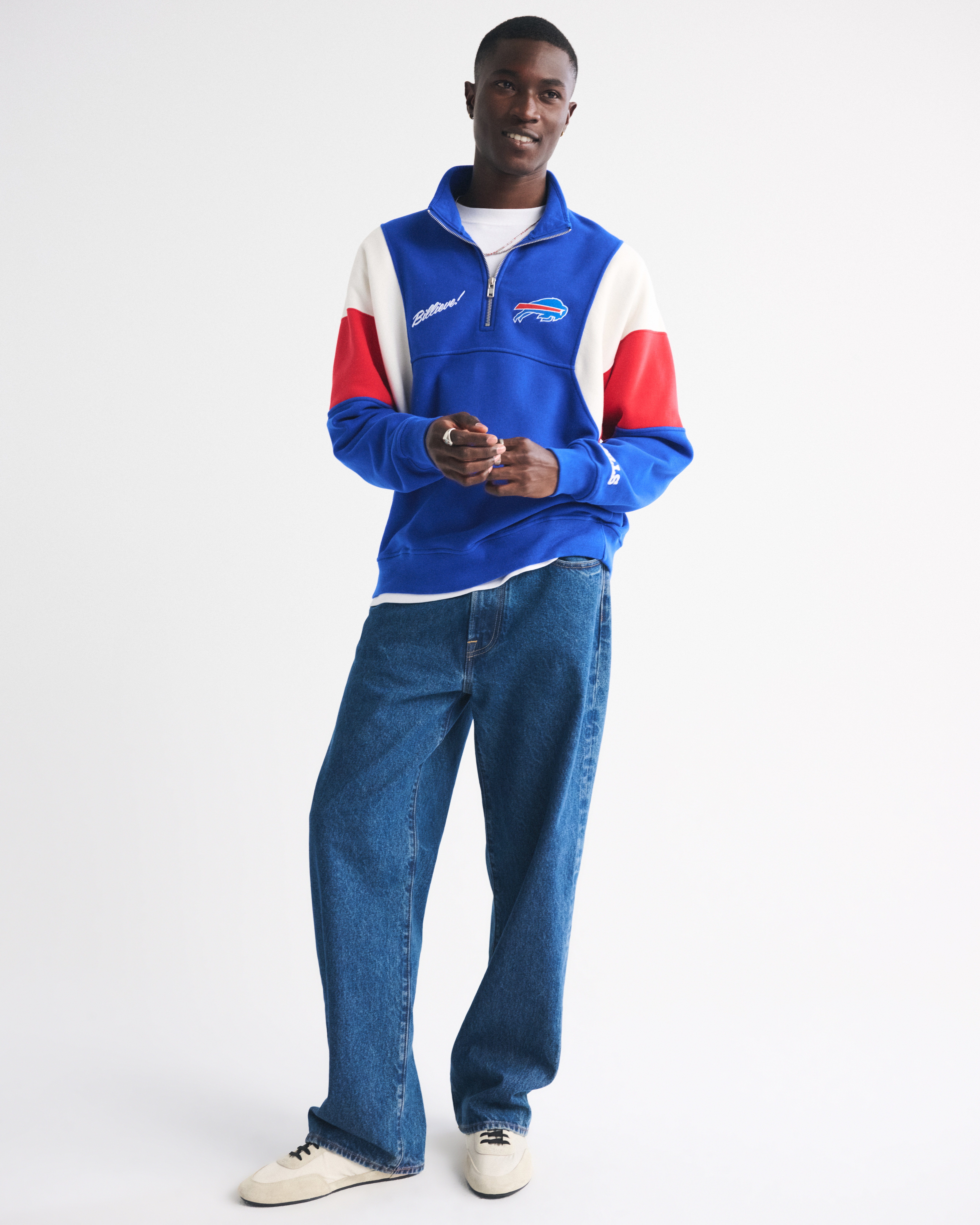 Мужские худи Abercrombie & Fitch Chicago Bears Half-Zip Sweatshirt — фото 3