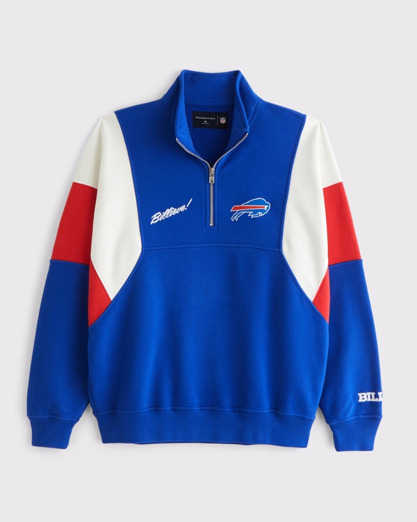 Buffalo Bills Half-Zip Sweatshirt, Blue - Bills view 1