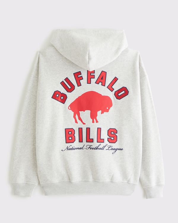 Buffalo Bills Graphic Popover Hoodie, Light Gray-bills view 1