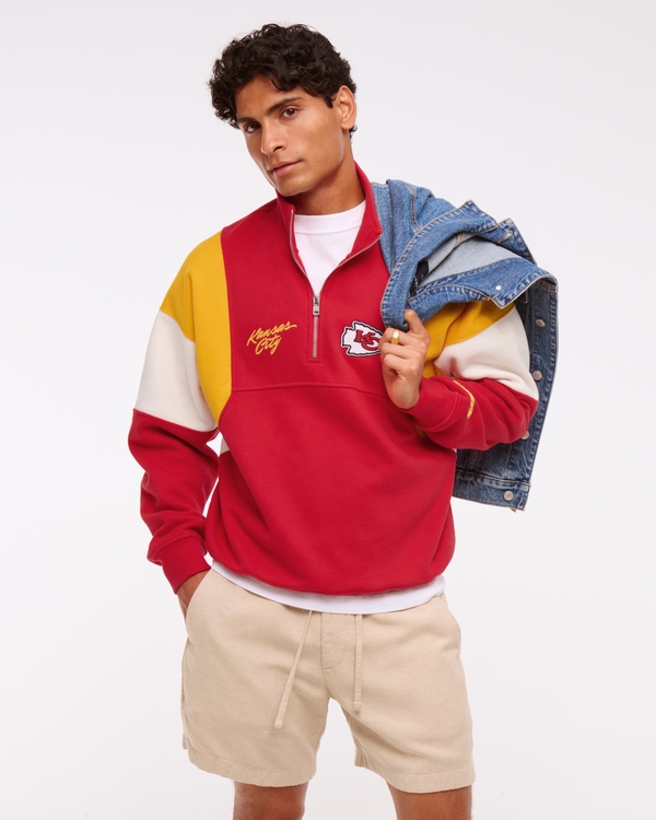 Kansas City Chiefs Half-Zip Sweatshirt, Red - Chiefs view 1