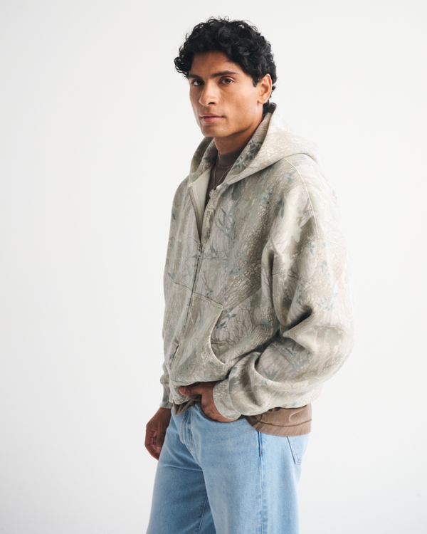 Cropped Essential Full-Zip Hoodie