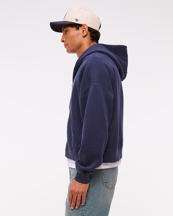 Cropped Essential Full-Zip Hoodie