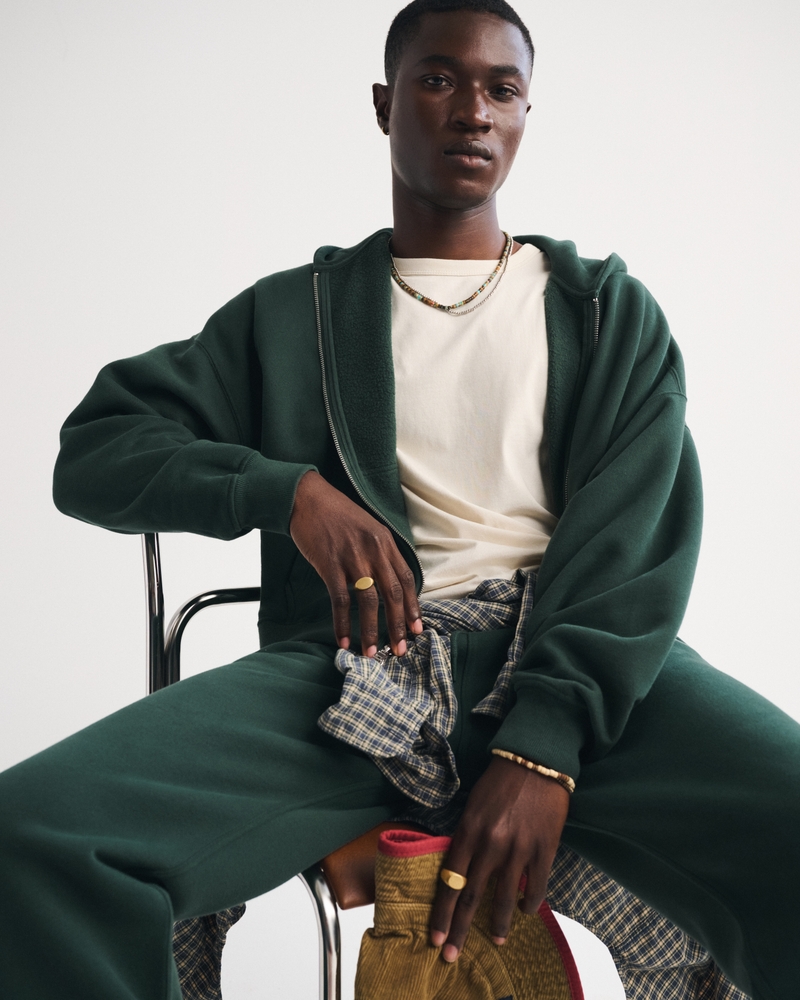 Cropped Essential Full-Zip Hoodie