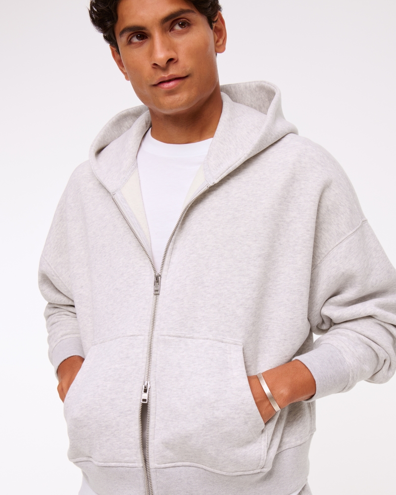 Cropped Essential Full-Zip Hoodie