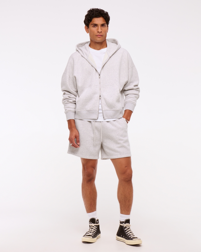 Cropped Essential Full-Zip Hoodie