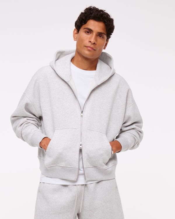 Cropped Essential Full-Zip Hoodie