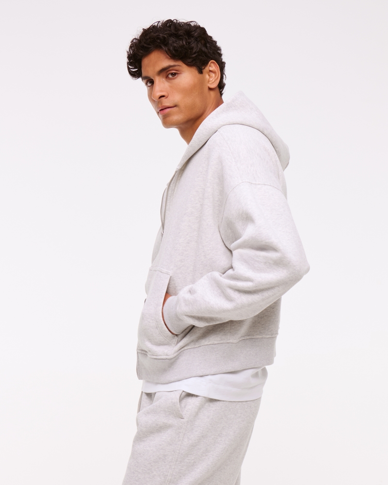 Cropped Essential Full-Zip Hoodie