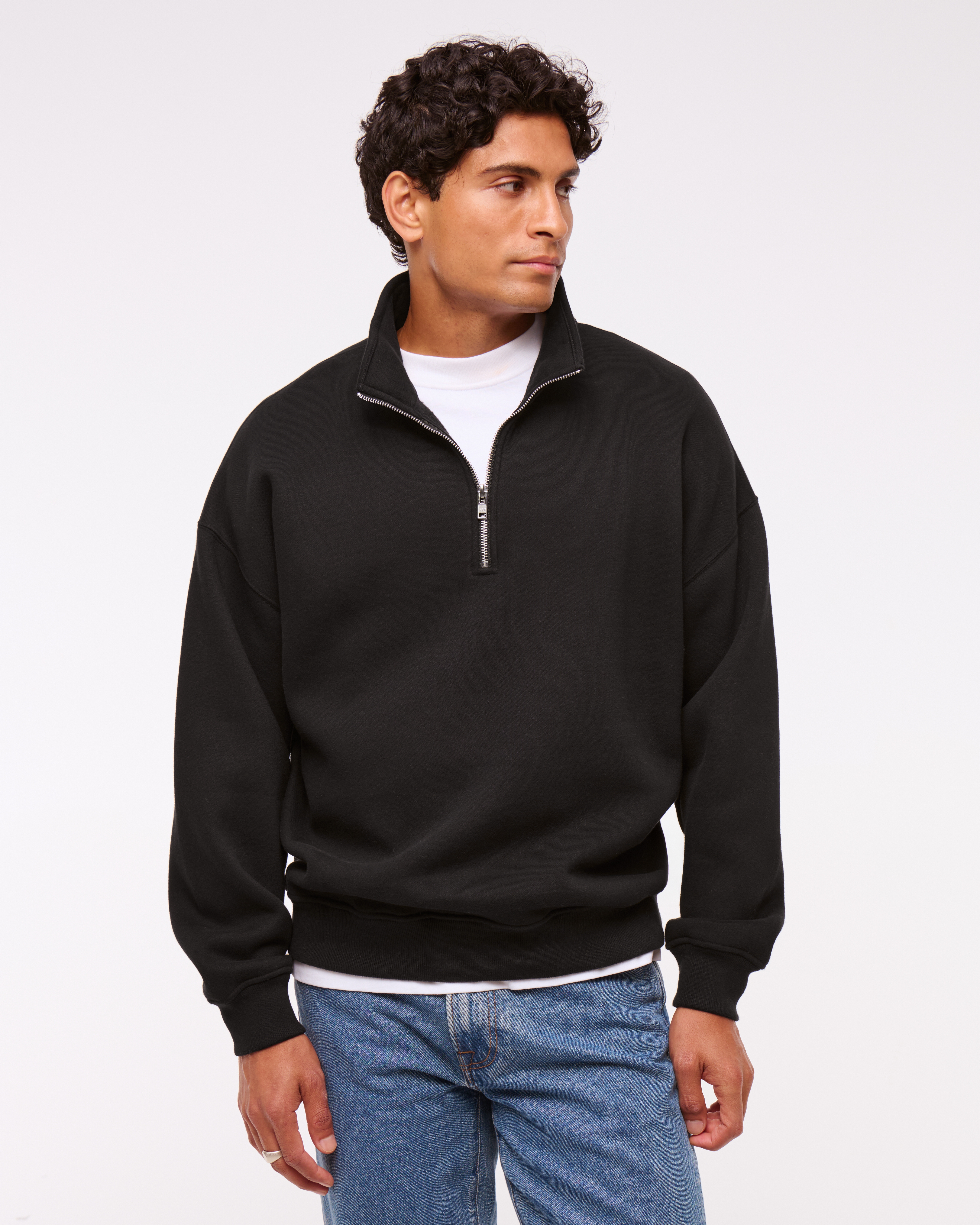 Abercrombie & Fitch Essential Half-zip Sweatshirt In Animal Print