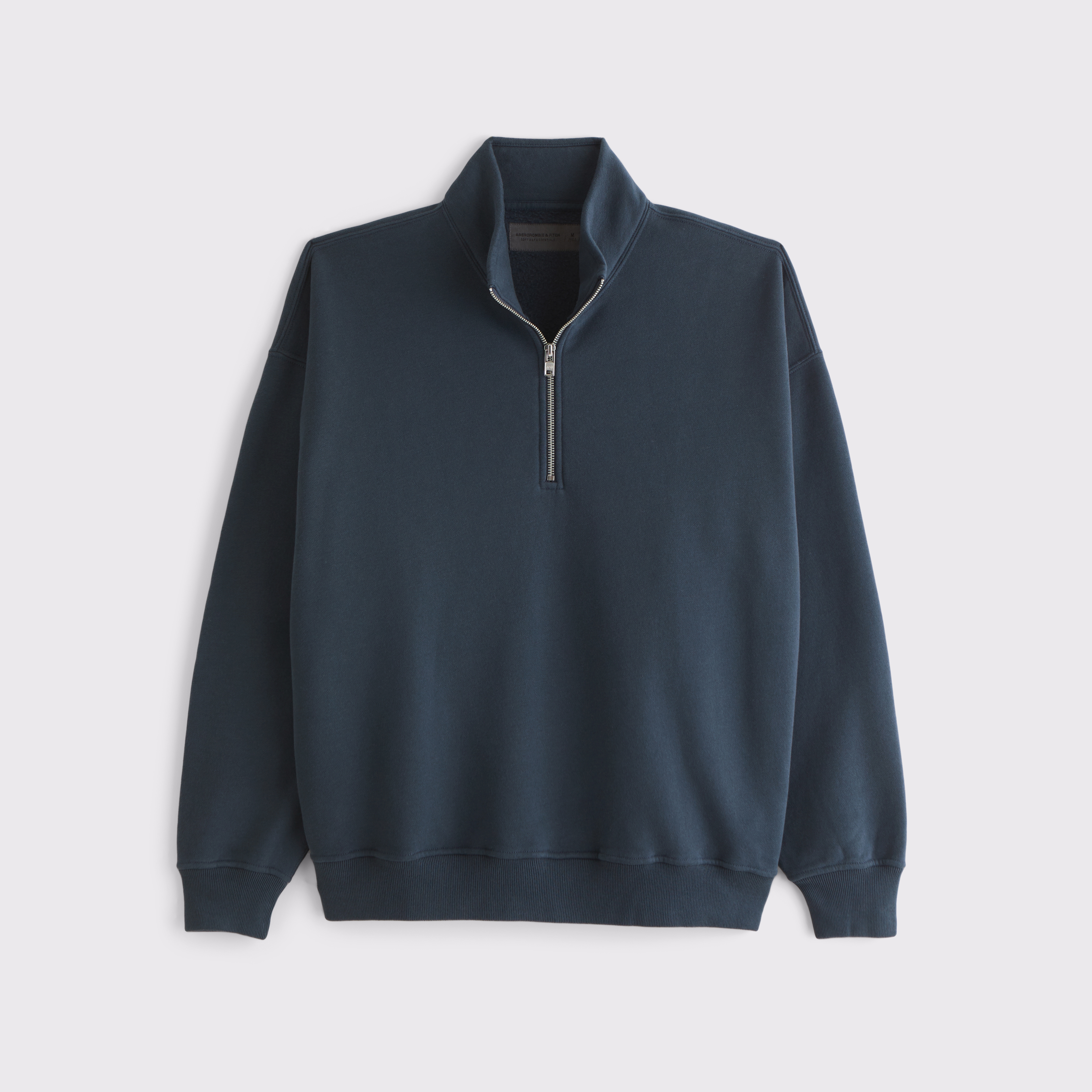 Abercrombie & Fitch Essential Half-zip Sweatshirt In Blue