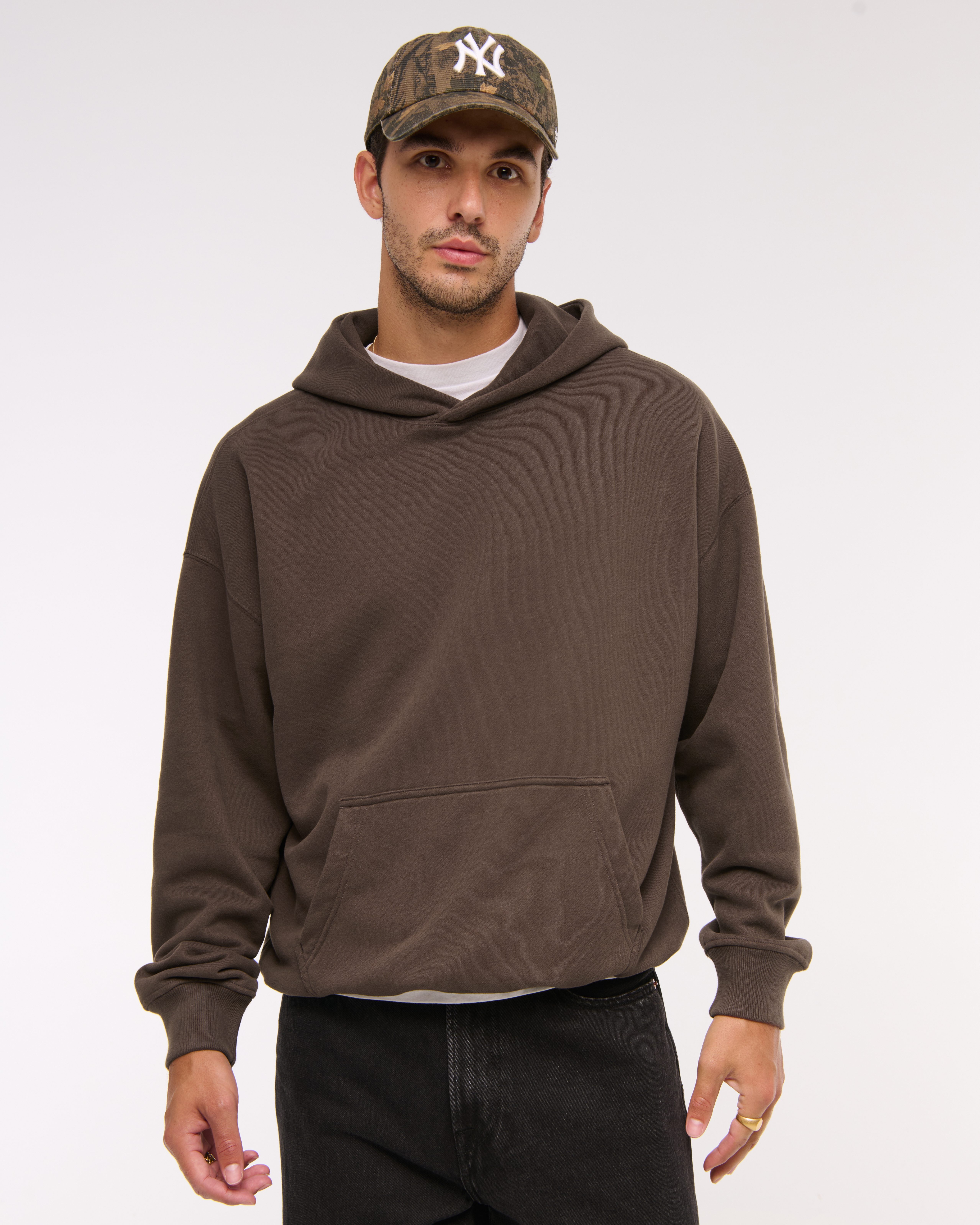 Abercrombie & Fitch Essential Popover Hoodie In Brown
