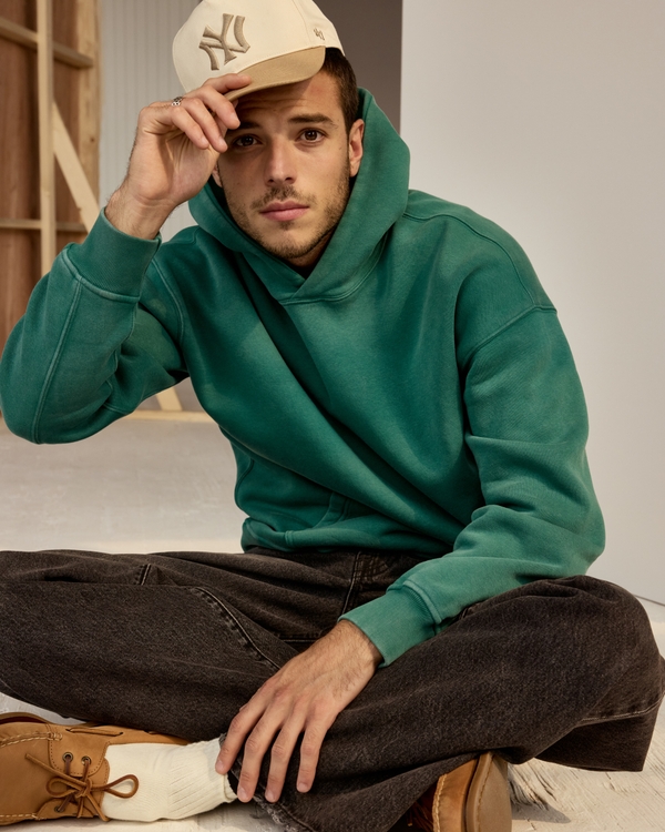 Essential Popover Hoodie, Dark Jade view 1