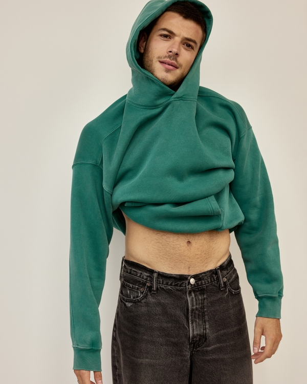 Essential Popover Hoodie, Dark Jade view 2