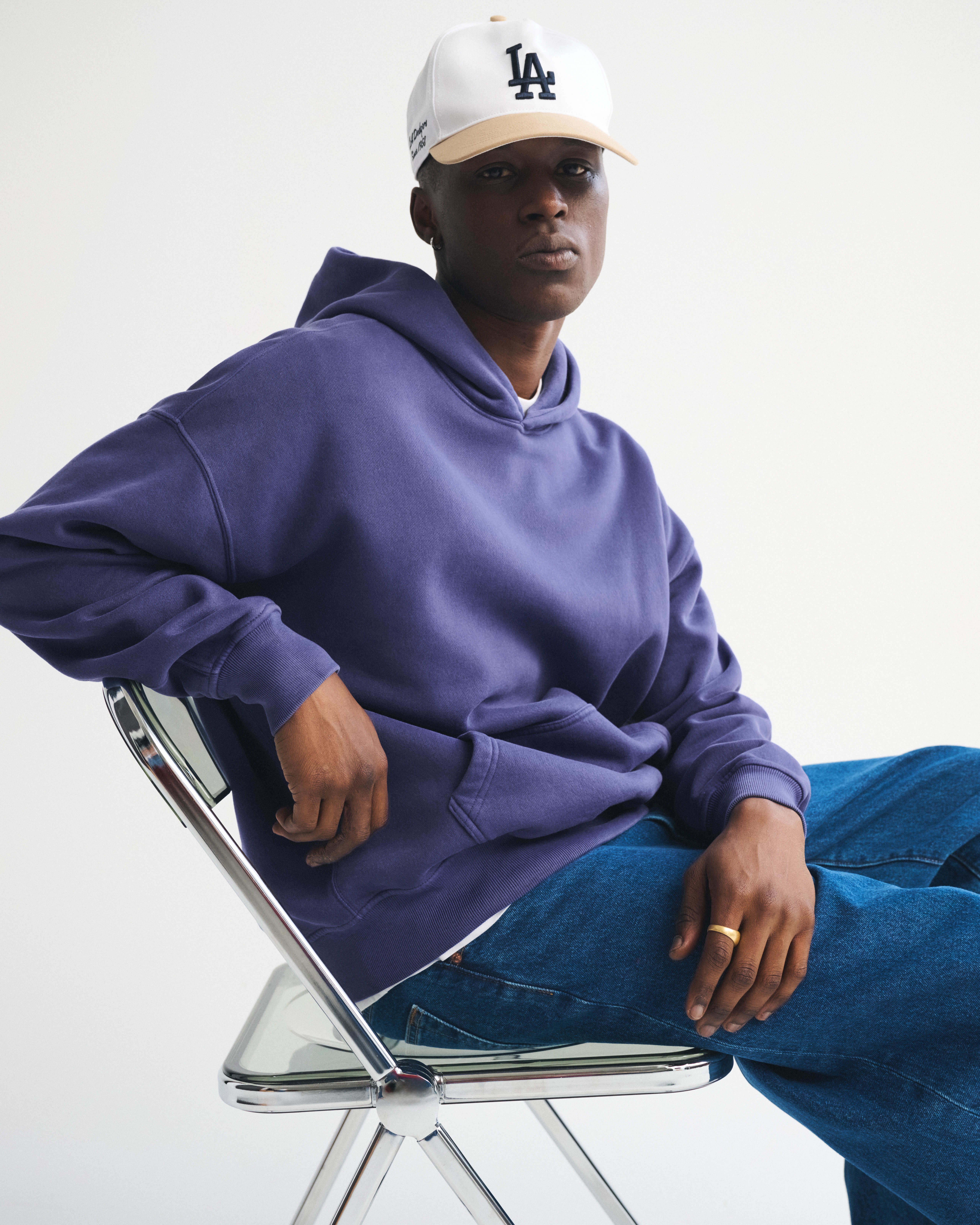 Abercrombie & Fitch Essential Popover Hoodie In Purple