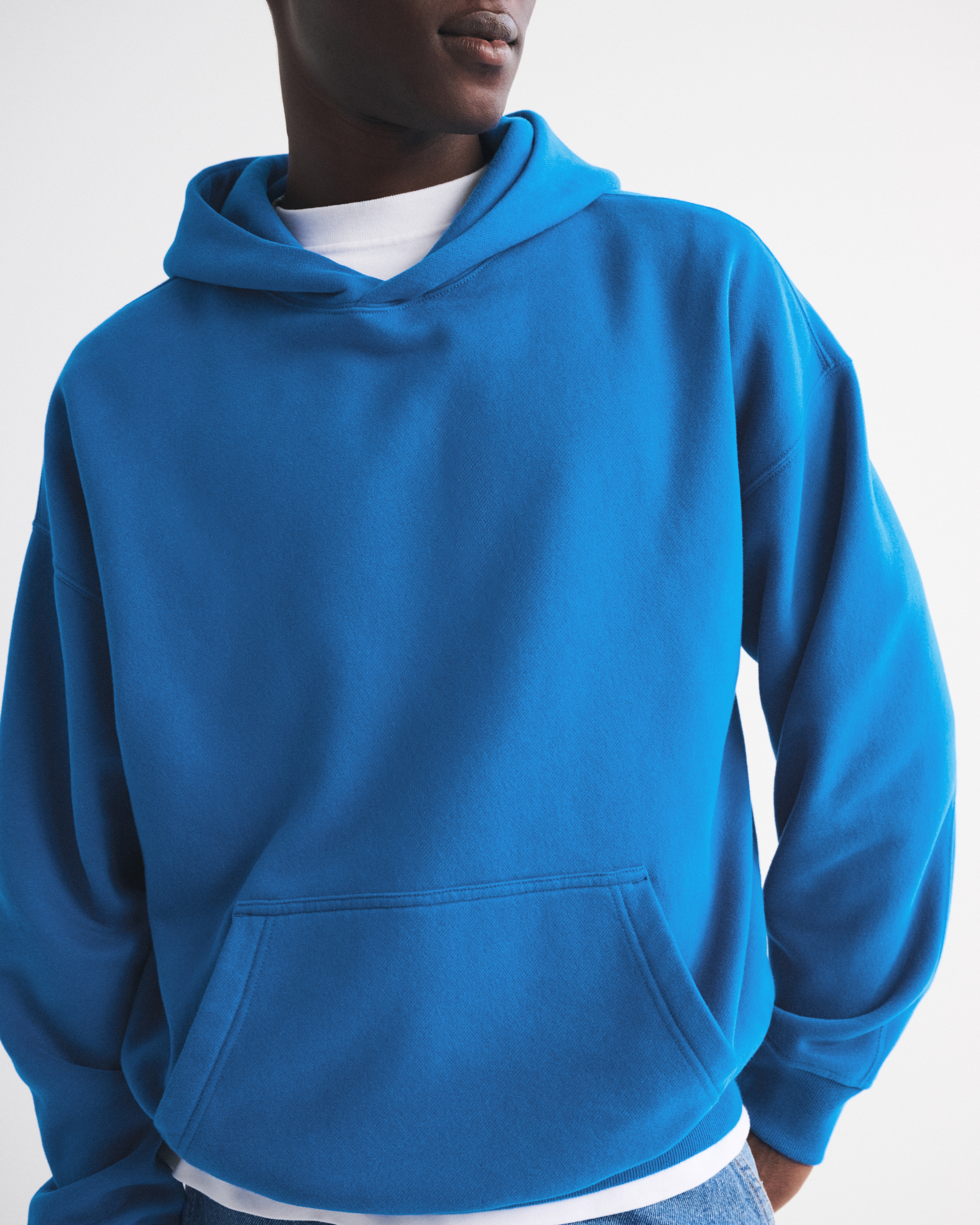 Abercrombie & Fitch Essential Popover Hoodie In Blue