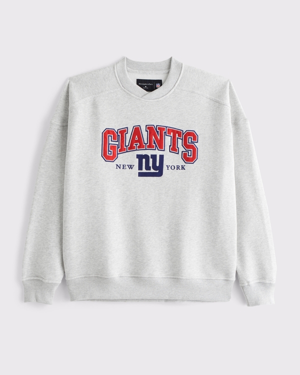 New York Giants Graphic Crew Sweatshirt, Light Heather Gray - Giants view 1