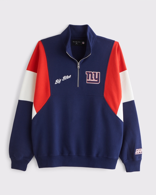 New York Giants Half-Zip Sweatshirt, Blue - Giants view 1