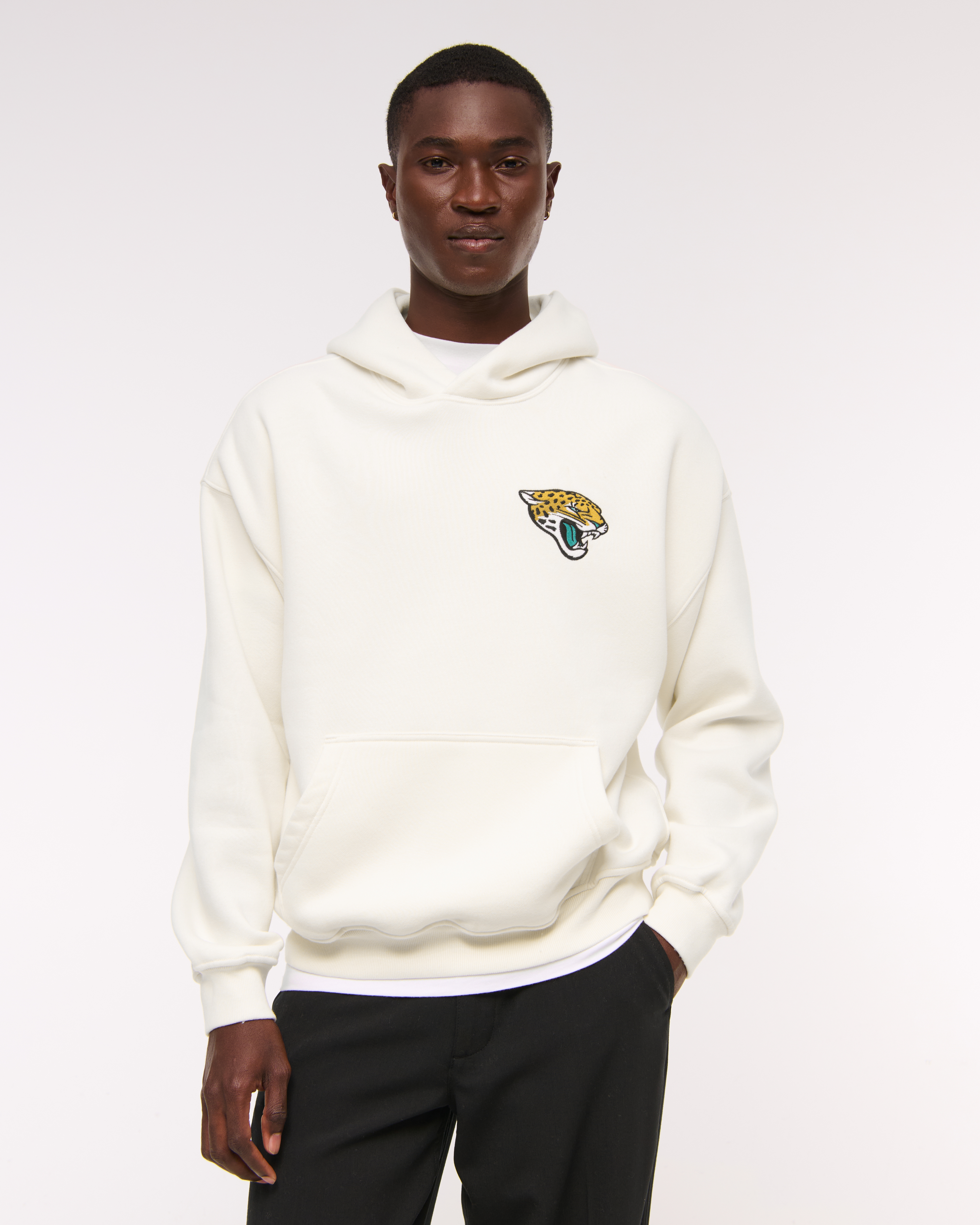 Abercrombie & Fitch Jacksonville Jaguars Graphic Popover Hoodie In White