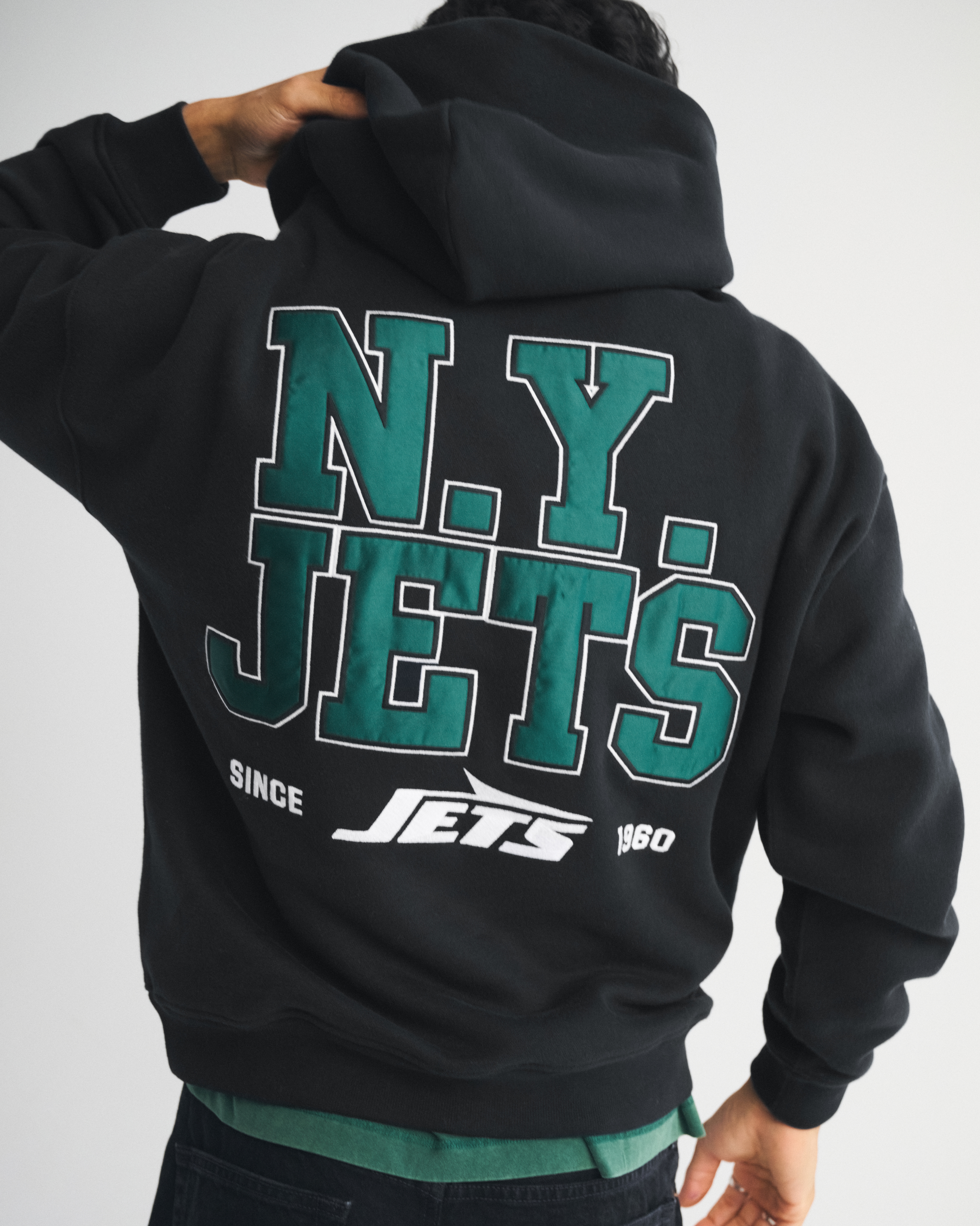 Abercrombie & Fitch New York Jets Graphic Popover Hoodie In Multi