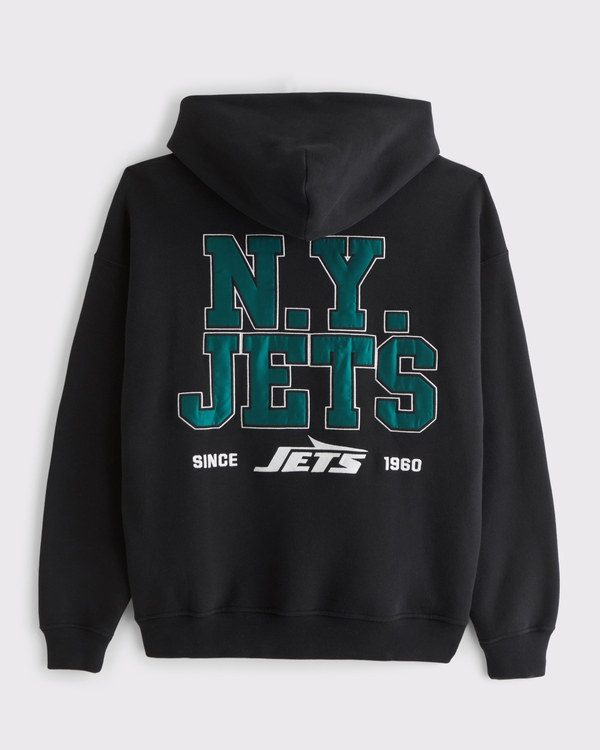 New York Jets Graphic Popover Hoodie, Black-jets view 1
