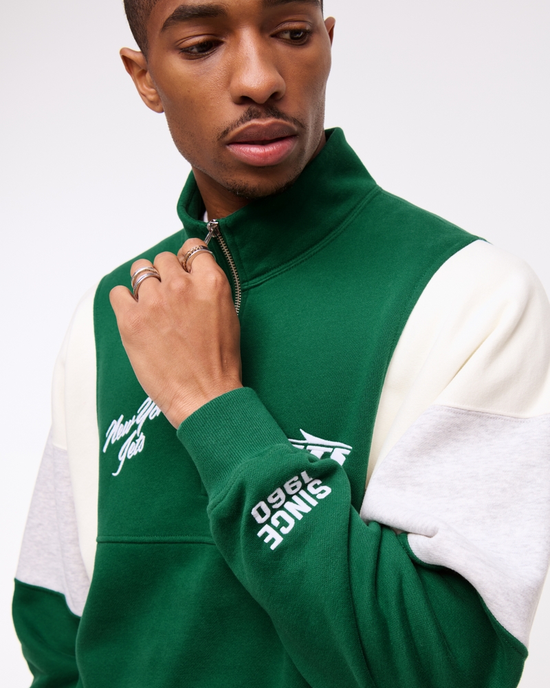 Men's New York Jets Half-Zip Sweatshirt | Men's Tops | Abercrombie.com