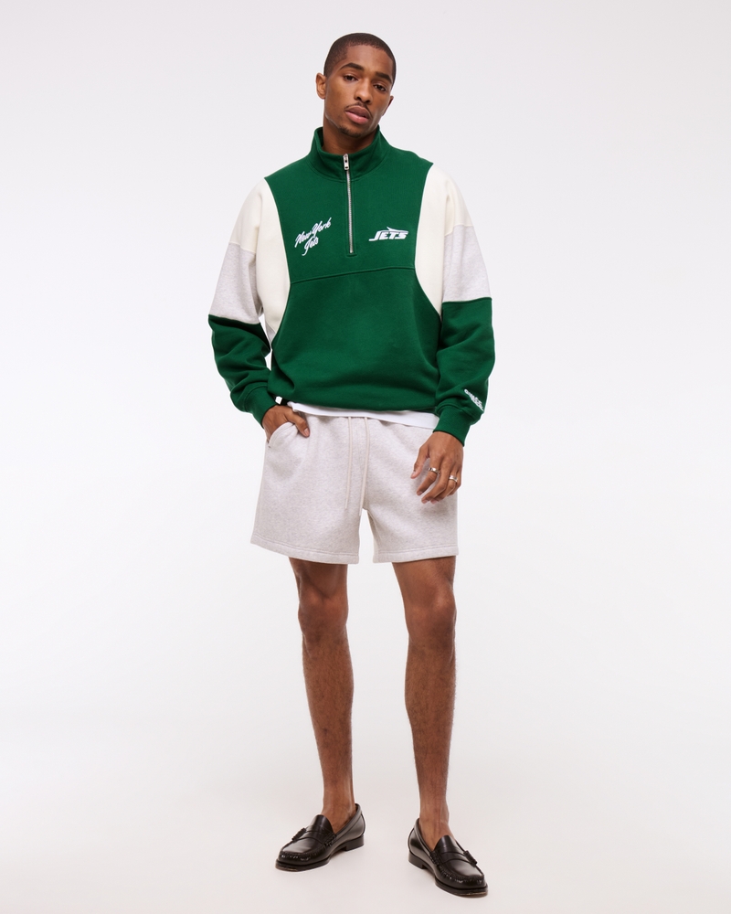 Men's New York Jets Half-Zip Sweatshirt | Men's Tops | Abercrombie.com