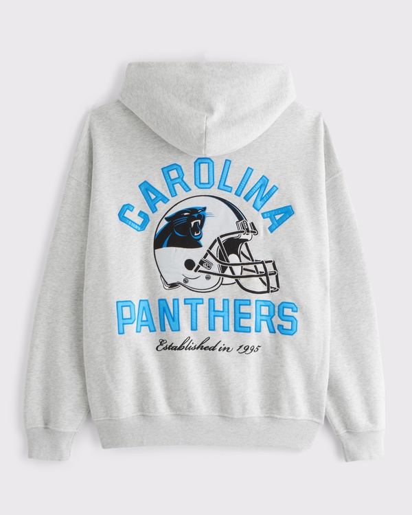 Carolina Panthers Graphic Popover Hoodie, Light Gray-panthers view 1