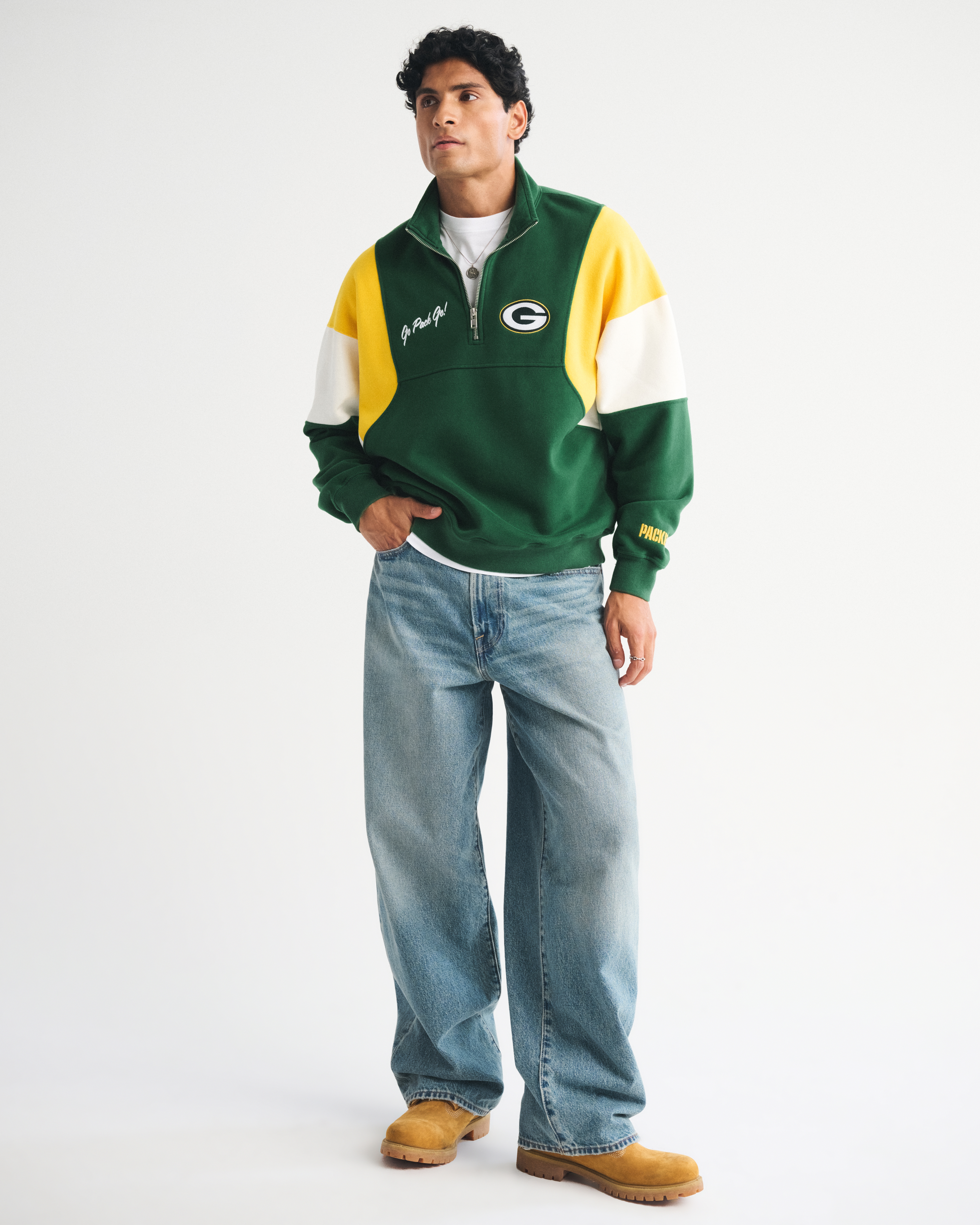 Men's Green Bay Packers Half-Zip Sweatshirt | Men's Tops
