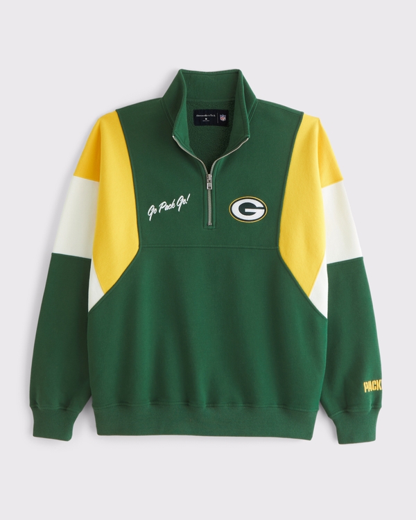 Green Bay Packers Half-Zip Sweatshirt, Green - Packers view 1