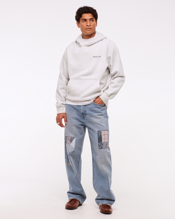 Micro-Logo Popover Hoodie, Light Heather Gray view 2