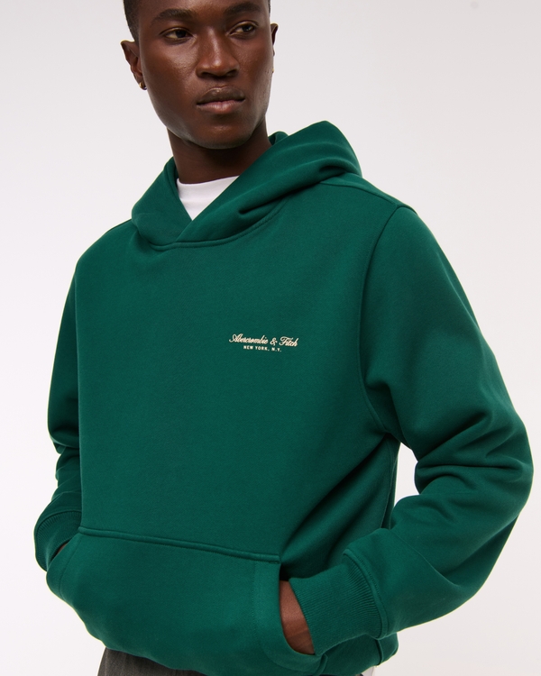 Sweat à capuche à enfiler avec micrologo, Émeraude view 1