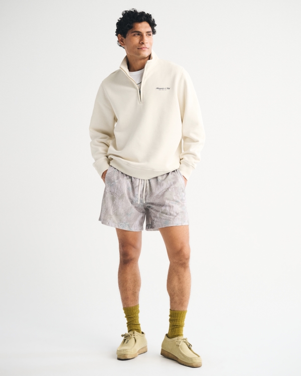 Premium Polished Logo Half-Zip Sweatshirt, Warm Beige view 2