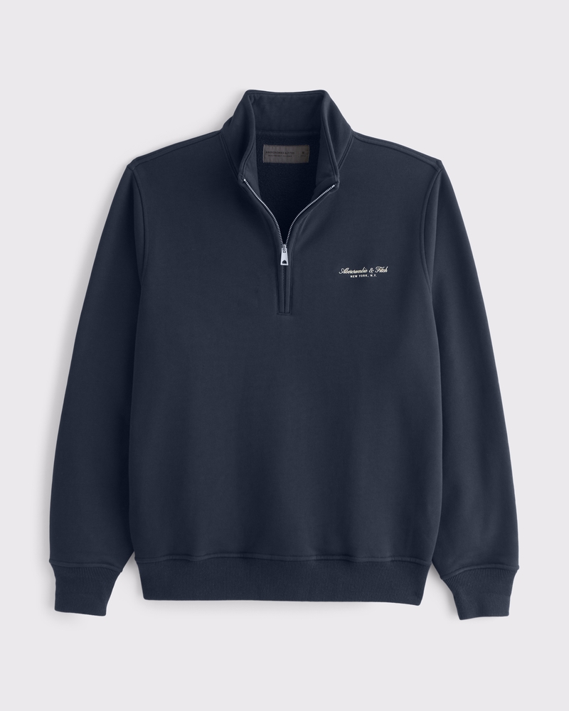 Men's Premium Polished Logo Half-Zip Sweatshirt | Men's A&F