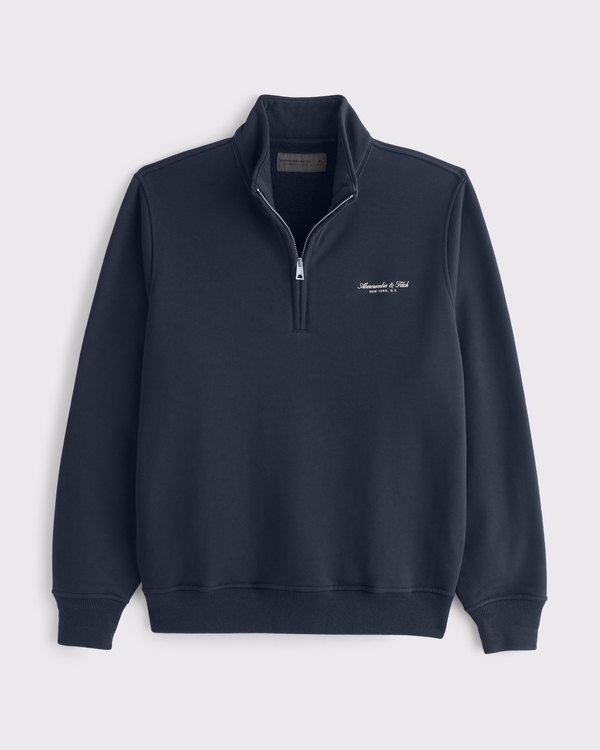 Men's Premium Polished Logo Half-Zip Sweatshirt | Men's A&F Logo