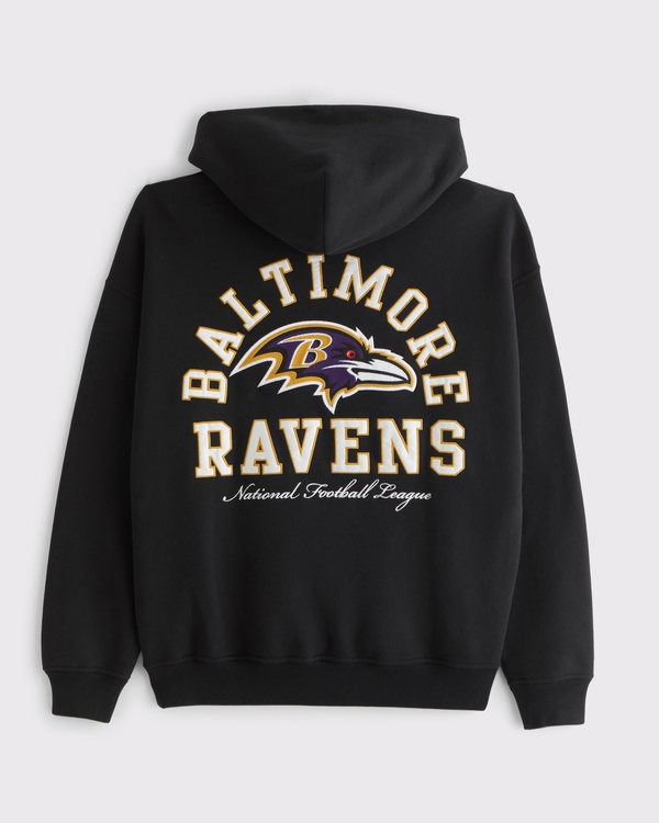 Baltimore Ravens Graphic Popover Hoodie, Black-ravens view 1