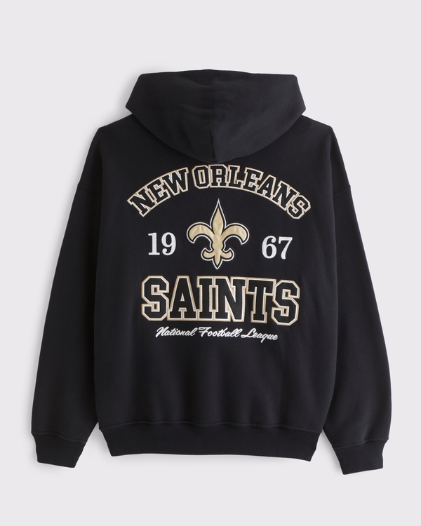 New Orleans Saints Graphic Popover Hoodie, Black-saints view 1
