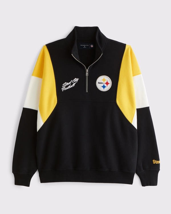 Pittsburgh Steelers Half-Zip Sweatshirt, Black - Steelers view 1