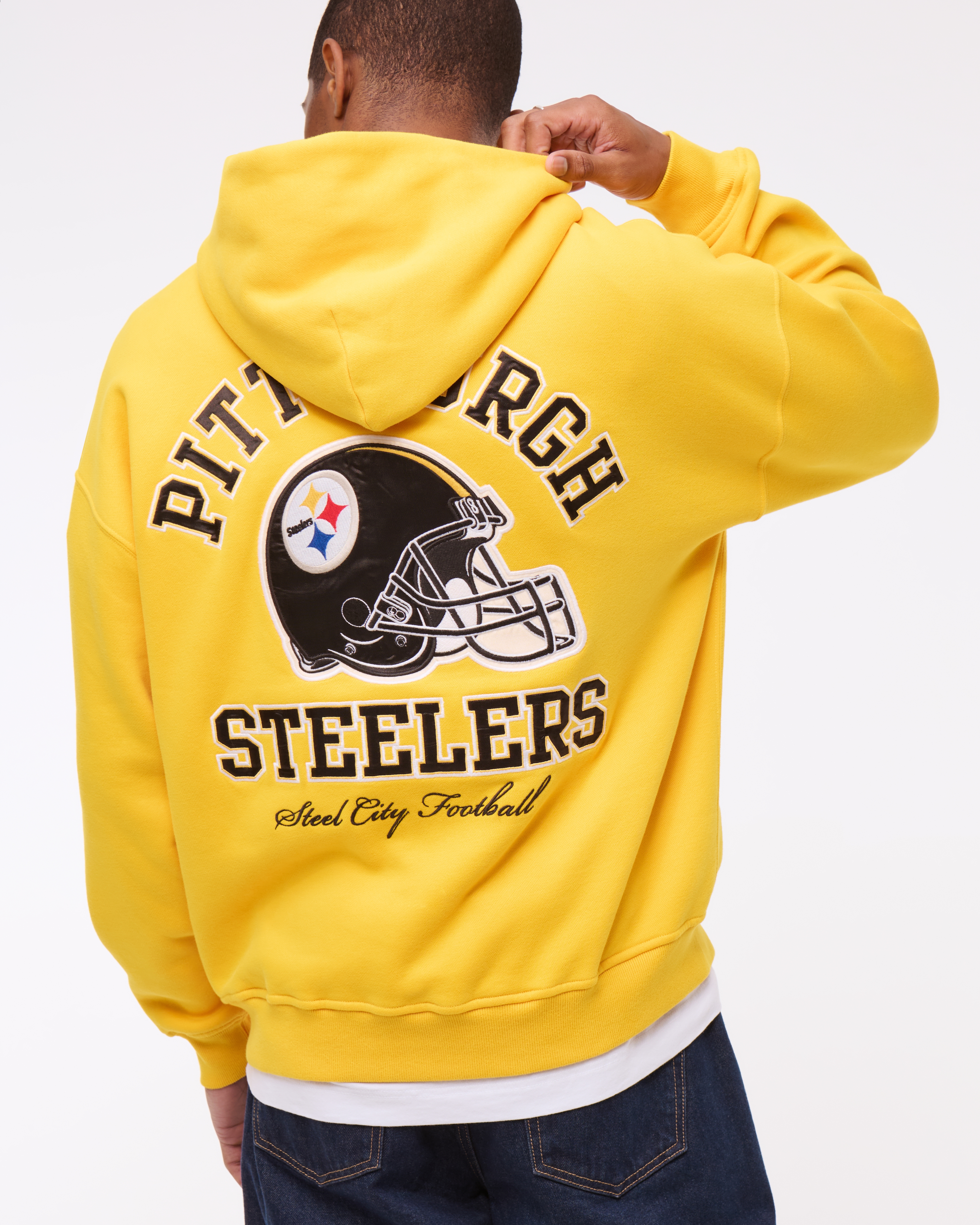 Abercrombie & Fitch Pittsburgh Steelers Graphic Popover Hoodie In Multi